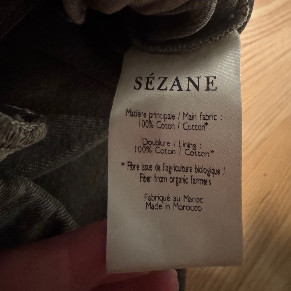 Sezane Dark Khaki Green Rome Shorts - Picture 4 of 4
